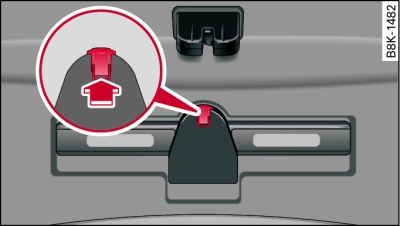 Warning triangle fitted inside boot lid